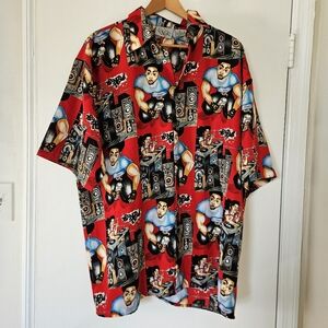 Up Ro's Mens Shirt XL Vtg 90s DJ Hip Hop Streetwear Button Up Mind Flow Urban